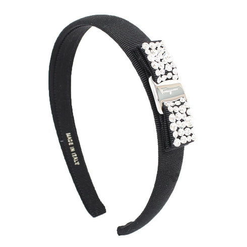 フェラガモ FERRAGAMO カチューシャ 347581-713034 レディース ヴァラリボン ビジュー VARA NERO ブラック